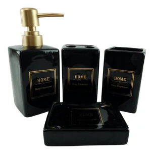 Ceramic Home black bathroom set