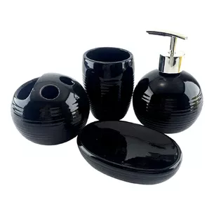 Ceramic black bathroom set (17x14x10 cm)