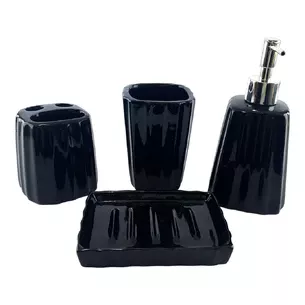 Black ceramic bathroom set (29x20.5x10 cm)