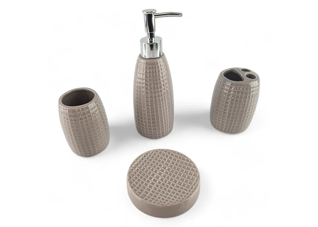 Фото 1 - Ceramic bathroom set, beige (25х23.5х8 cm)