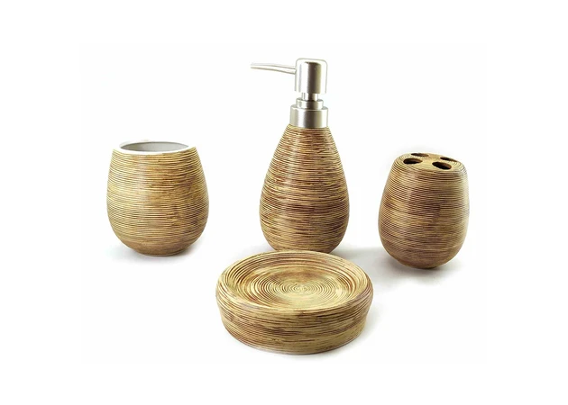 Фото 1 - Ceramic brown bathroom set (23x27.5x9 cm)