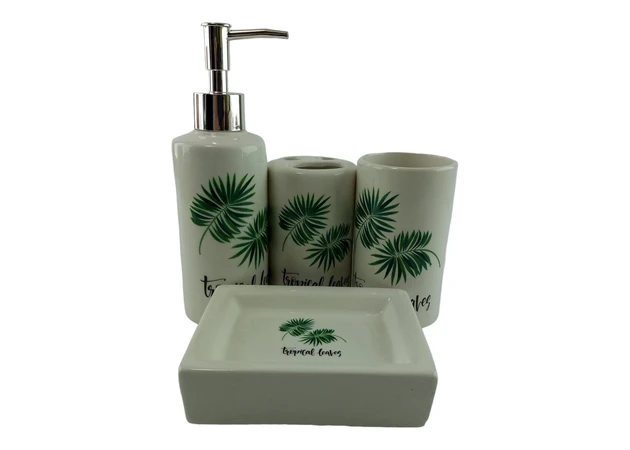 Фото 1 - Bathroom set ceramic palm leaves.