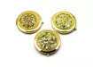 Фото 1 - Cosmetic mirror Pattern with stones gold (d-7 cm) (in a box + case)