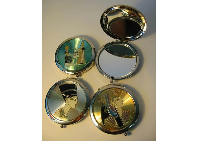 Фото 1 - Cosmetic mirror Egypt chrome (d-7 cm) (in a box + case)