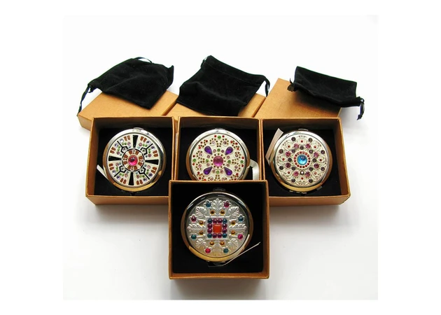 Фото 1 - Cosmetic mirror Ornament with stones (in a box + cover)