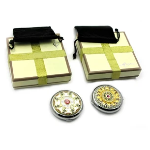 Cosmetic mirror Ornament with stones (in a box + cover) b