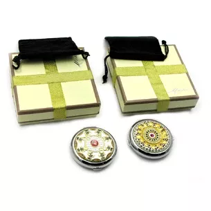 Cosmetic mirror Ornament with stones (in a box + cover) b