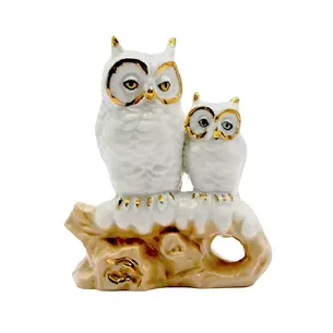 A pair of porcelain owls (9.5x11.5x4 cm)