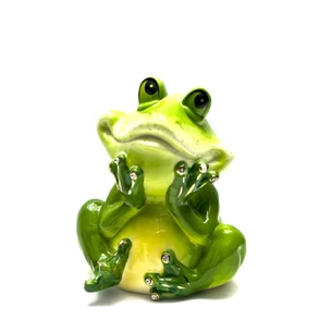 Ceramic frog piggy bank (14x11.5x10 cm)