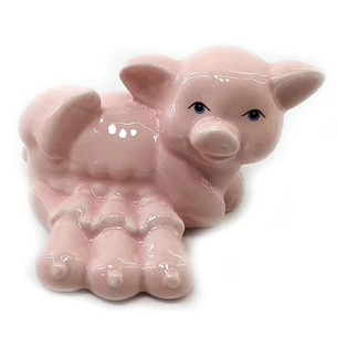 Pig with piglets porcelain pink (8.5x6.5x5.5 cm)