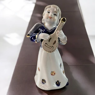 Figurine of an angel with a mandolin Heavenly concert (14.6x7 cm)