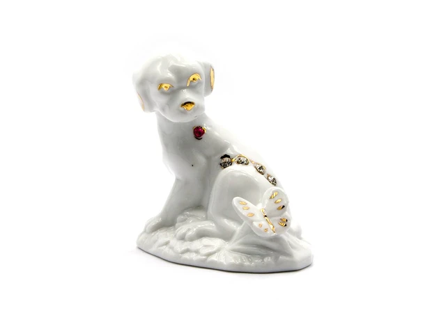 Фото 1 - Porcelain puppy with a butterfly (8x8.5x5.5 cm)