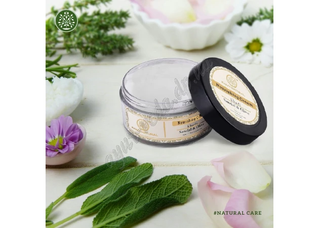 Фото 1 - !Крем питательный сандал и олива Кхади, khadi herbal nourishing Cream sandal olive, Аюрведа Здесь