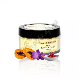 !Крем от морщин для лица Шафран и Папайя Кхади, Anti-Wrinkle Cream Saffron and papaya KHADI, Аюрведа