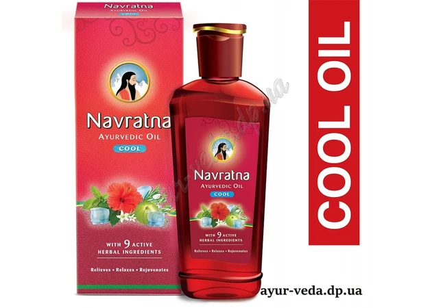 Фото 1 - !Олія Навратна 90мл, Navratna cool oil Emami Red, Масло Навратна Эмами для головы и тела, Аюрведа Здесь