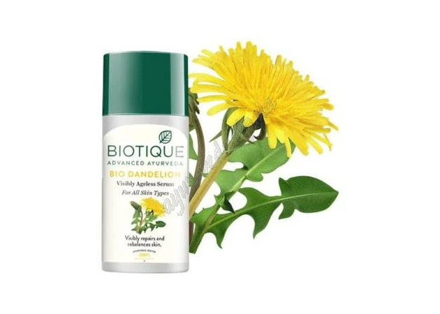 Фото 1 - Rejuvenating serum Bio Dandelion 40 ml., Serum Bio Dandelion, Biotique Bio Dandelion Ageless Lightening Serum, Ayurveda