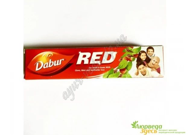 Фото 1 - Red Toothpaste Dabur Red, 100 g, Red Toothpaste, Ayurvedic formula, Dabur Red Ayurveda