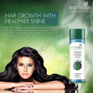 !Шампунь Био Келп Биотик 120мл термин 03/24 включительно, Biotique Bio Kelp shampoo, Биотик Био, стимулирующий рост волос, Аюрведа Зд