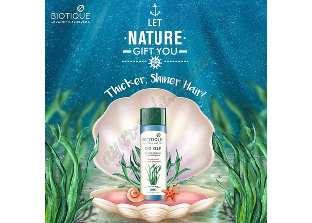 Фото 1 - Biotik Bio Kelp shampoo 120ml, Biotique Bio Kelp shampoo, Biotik Bio Kelp, stimulating hair growth, Ayurveda