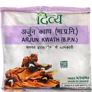 Арджун Кват (коріння) Дівья Патанджалі, 100г, Arjun Kwat Patanjali, Арджуна (корень молотый), Дивья Патанджали, серцевий тонік,