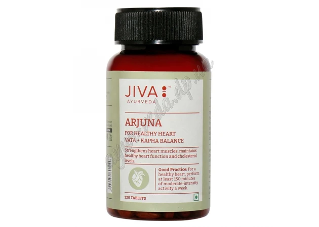 Фото 1 - Arjuna, Jiva Ayurveda, 120 tab., Arjuna, Jiva Ayurveda, Arjuna, Jiva, supporting your heart, Ayurveda