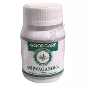Ашвагандха Ашваганда ГудКер 60 таб., Ashwagandha Goodcare, ГудКэр, избавит от переутомления, вернет силы, Аюрведа