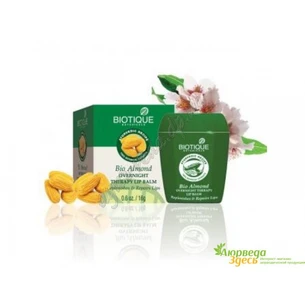 Бальзам для губ Био Миндаль, Bio Almond Overnight Therapy Lip Balm Replenishes & Repairs Lips, Аюрведа