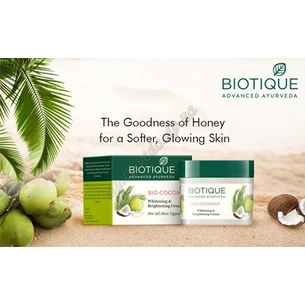 Био Кокосовое молоко крем при пигментационных недостатках 50 мл, Biotique Bio Coconut Cream, Аюрведа