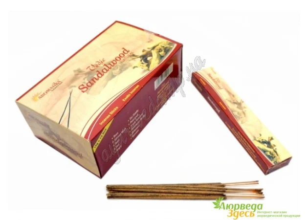 Фото 1 - Благовоние Aromatika Sandalwood Ароматика Сандалвуд аромапалочки благовония с ароматом сандалового дерева, Аюрведа Здесь