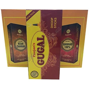 Благовоние безосновное Poojan's Gugal Dhoop, 10 шт. с ароматом Гуггула, Аюрведа Здесь