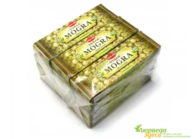 Фото 1 - БЛАГОВОНЫЕ БЕЗОСНОВНЫЕ HEM Soham Mogra Dhoop Sticks (12/УП), Аюрведа