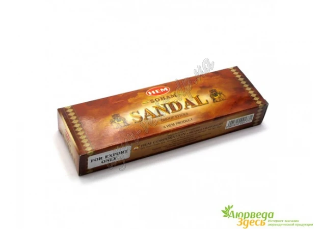 Фото 1 - БЛАГОВОНЫЕ БЕЗОСНОВНЫЕ HEM Soham Sandal Dhoop Sticks (12/УП), Аюрведа