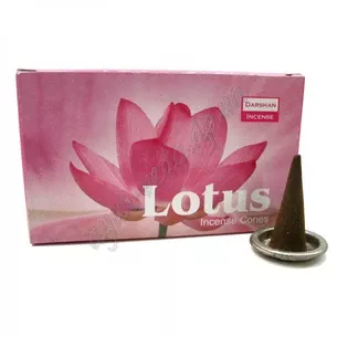 БЛАГОВОНИЕ БЕЗОСНОВНОЕ Даршан Лотос 10 конусов, Darshan Lotus Incense Cones, с ароматом лотоса, Аюрведа Здесь