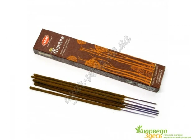 Фото 1 - Благовонные пыльцовые Hem Mantra Small Box с ароматом агара и сандала, Аюрведа.