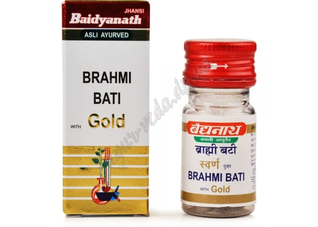 Фото 1 - Брахмы Баты с золотом Байдьянатх 25таб, Brahmi Bati with gold, Baidyanath, Аюрведа