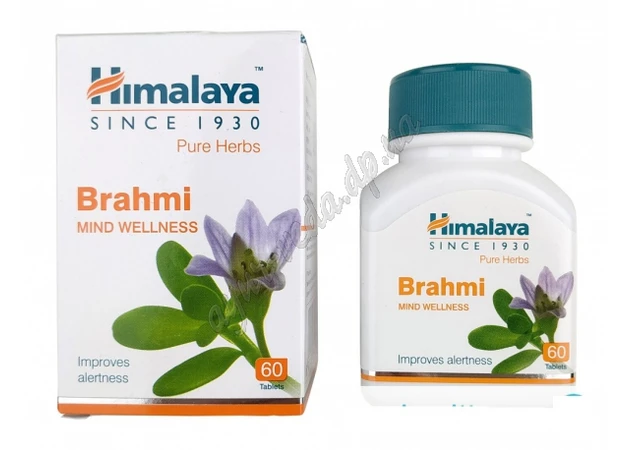 Фото 1 - Брахми Хималая, 60 таб., Brahmi, Himalaya, Брахмы, Хималая, улучшает работу мозга, укрепляет память, Аюрведа Здесь!