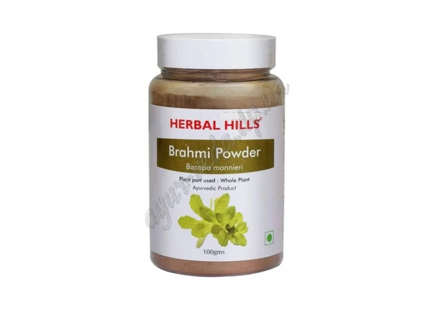 Фото 1 - Brahmi Churna Herbal Hills 100g period 02/24 inclusive, Herbal Hills Brahmi Churna, Bacopa monnieri, Brahmi Churna improves brain function