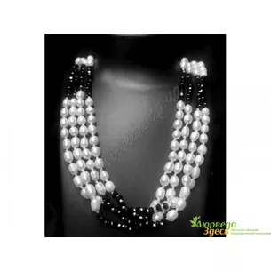 Beads Pearls with black crystals 4 years old, Ayurveda