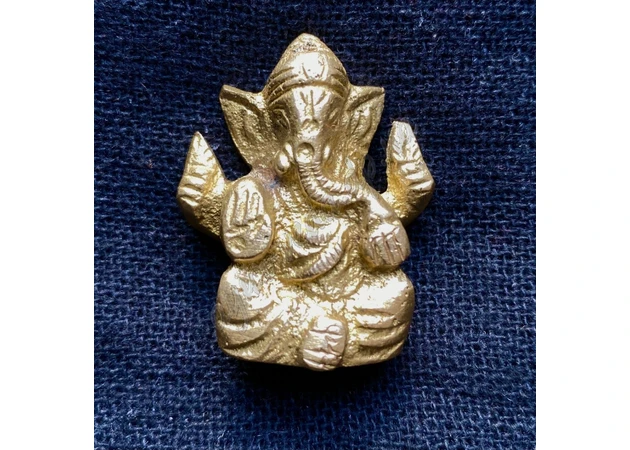 Фото 1 - Ганеш благословляющий мурты высота 3,5см, мед.сплав, Ganesha murti, Аюрведа