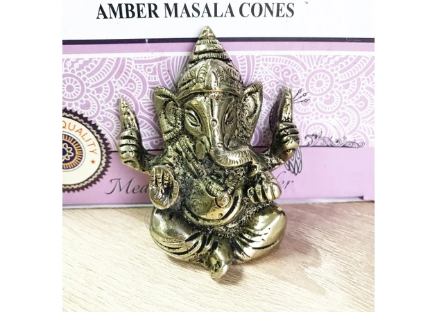 Фото 1 - Ganesha blessing, width 5.5 cm, height 6.3 cm, honey alloy, Ganesha, Ayurveda.