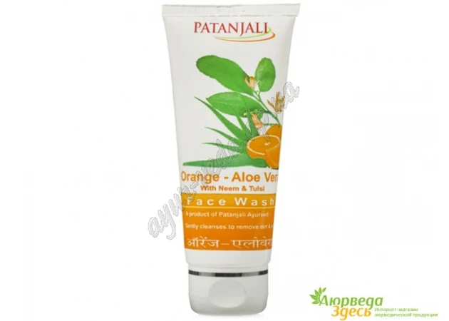 Фото 1 - Гель для вмивання Апельсин і Алое Віра, Патанджалі, 60 г., Patanjali Orange & Aloe Vera Face Wash, Гель для умывания Апельсин и