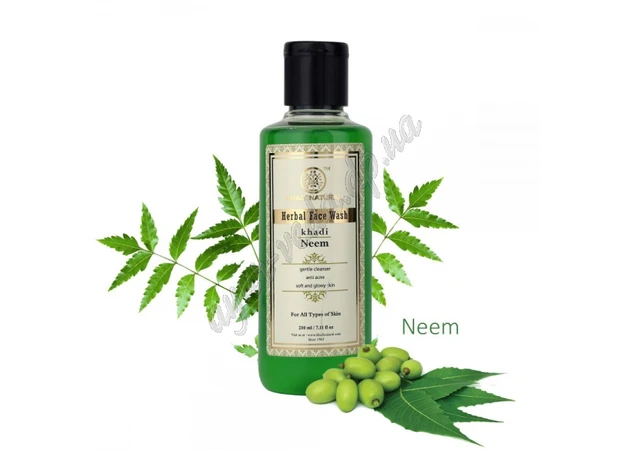 Фото 1 - Gel for washing Neem 210ml, Khadi Natural, gel for washing Neem Khadi, Herbal Face Wash Neem, Khadi Natural™, for problem