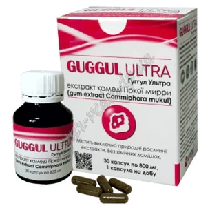 Guggul Ultra, 30 caps., (800 mg extract) Amma Life, helps the body, Guggul, Gugulipid, Mukul myrrh tree, Myrrh, Gugul Lipid