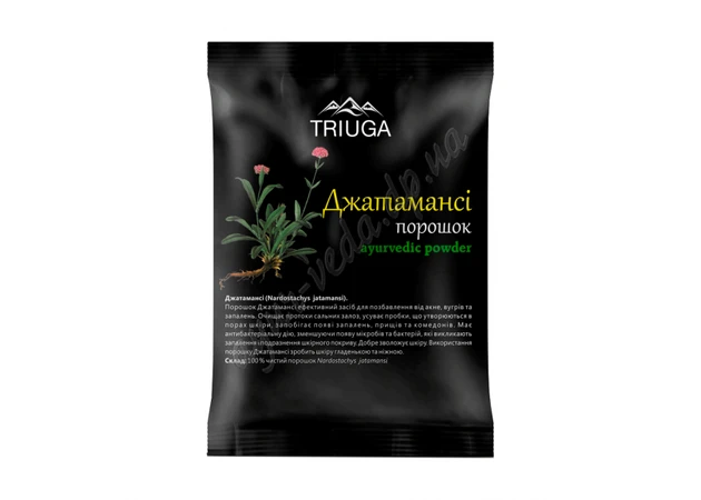 Фото 1 - Jatamansi powder 50 g, Triyuga, Jatamansi Triyuga, Nardostachys jatamansi Trsyuga, Ayurveda