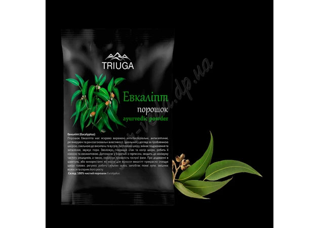 Фото 1 - Eucalyptus powder 50 g, Triyuga, Triyuga Eucalyptus, Ayurveda