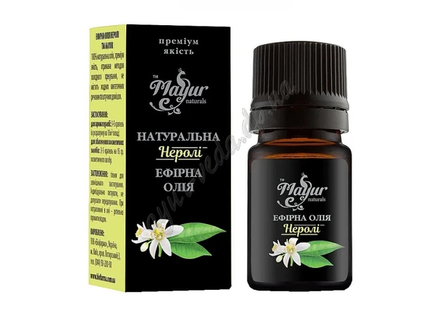 Фото 1 - Ефірна олія Неролі 5 мл Mayur, Эфирное масло Нероли, Neroli Citrus Aurantium Amara Flower Oil, Аюрведа Здесь