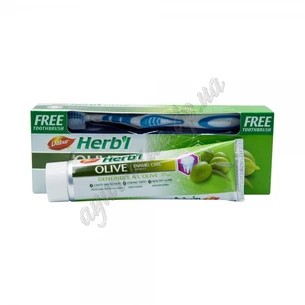 Зубная паста Dabur Herb'l Olive, Дабур 150 г Зубная паста с Оливкой Дабур Щетка в подарок! Аюрведа Здесь