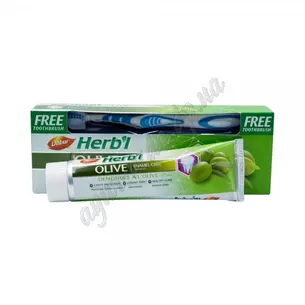 Toothpaste Dabur Herb'l Olive, Dabur 150 g Toothpaste with Olive Dabur Brush as a gift! Ayurveda is here