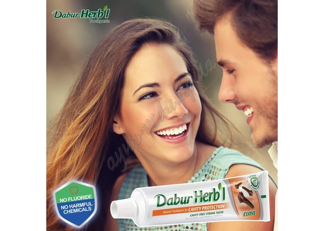 Фото 1 - Зубна паста Дабур Гвоздика без фтору 75+25г, Dabur Herb’l Clove, Аюрведа Здесь