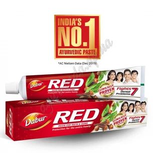 Toothpaste Dabur Red 200g India original, Dabur Red Toothpaste, Red natural Toothpaste Dabur Red Ayurveda